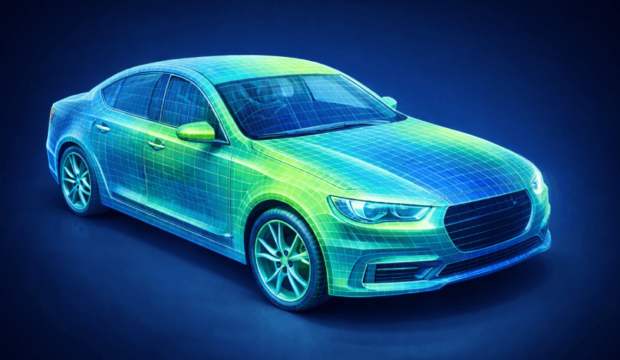 Image of a simulated car